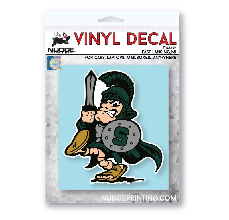 Nudge Printing Collegiate NCAA Car Decal Made from Premium Weatherproof Vinyl (Michigan State Sword Sparty) - Image 3